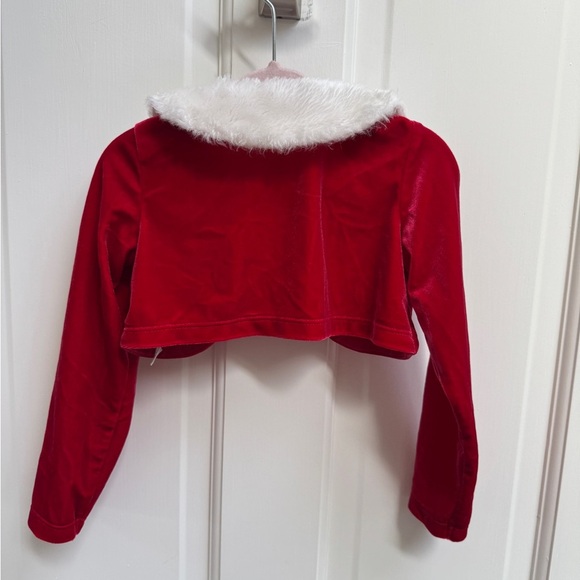 Cherokee 3T Girls Red Velvet Bolero w Faux Fur Collar Christmas Formal Sweater - Picture 6 of 6